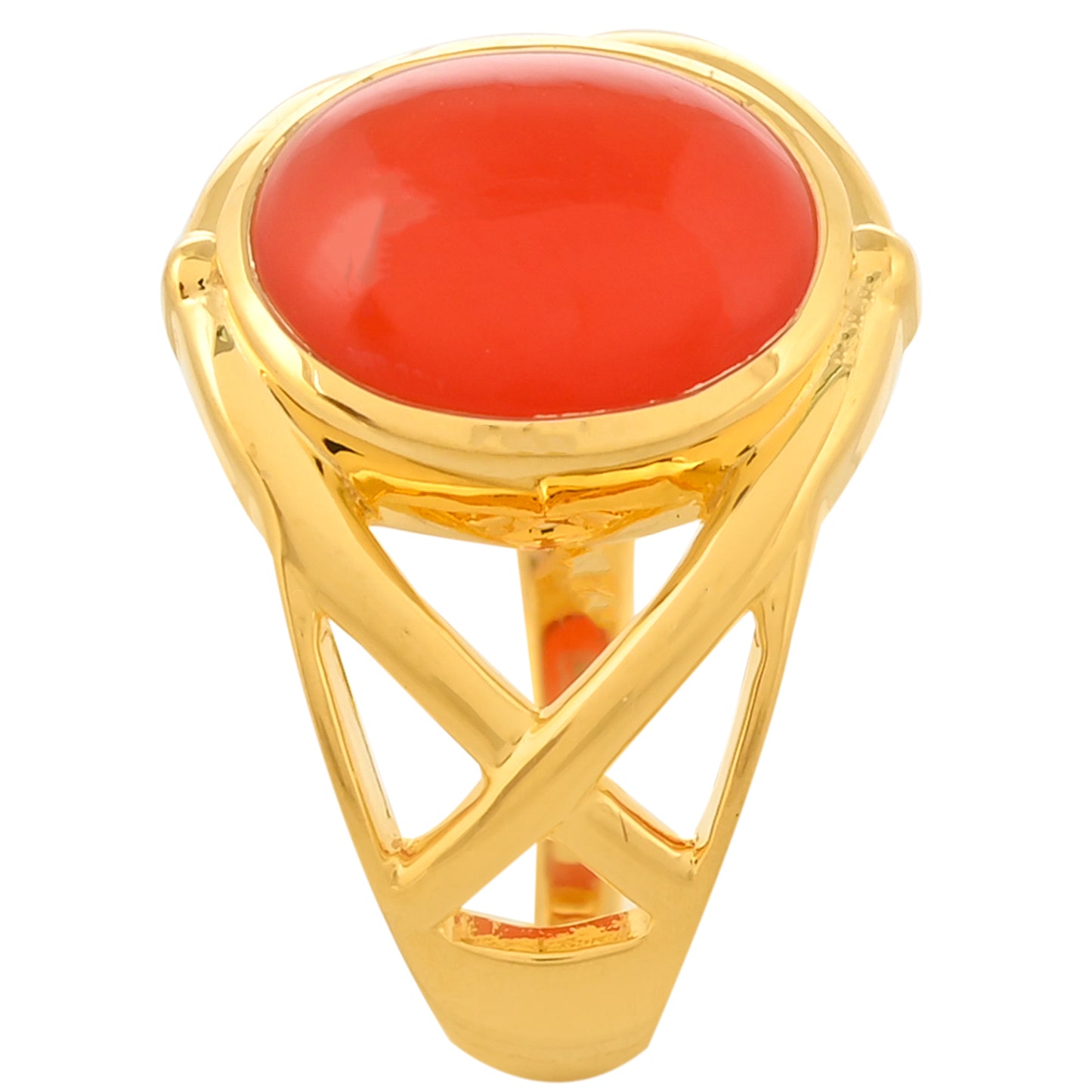 Goldplattierter Silberring mit Karneol