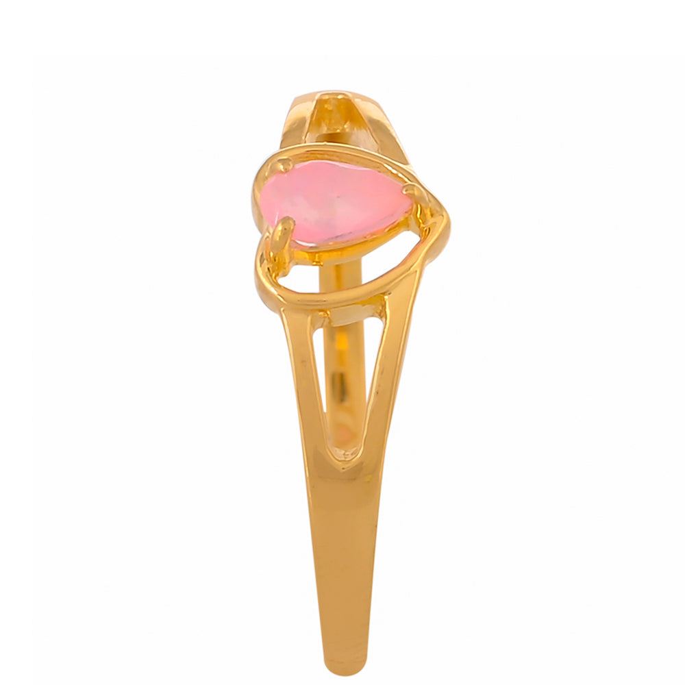 Goldplattierter Silberring mit äthiopischem neon pink Opal