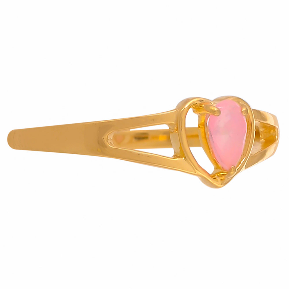 Goldplattierter Silberring mit äthiopischem neon pink Opal 3