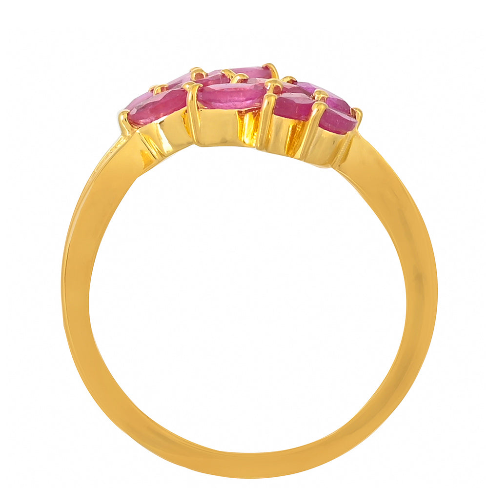 Goldplattierter Silberring mit Rubin aus Madagaskar