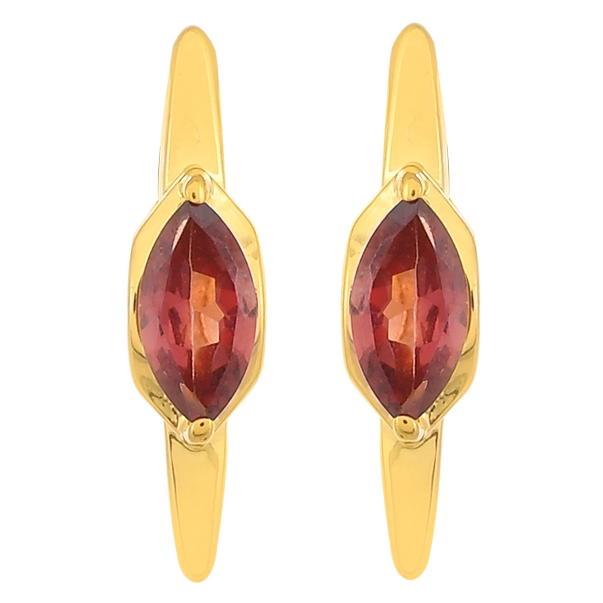 Goldplattierte Silberohrringe mit Rhodolith Granat 1