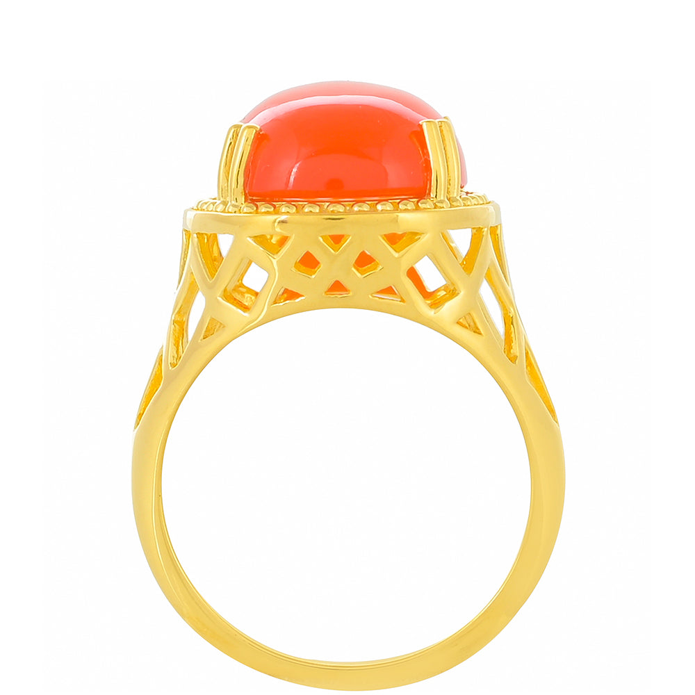 Goldplattierter Silberring mit Karneol