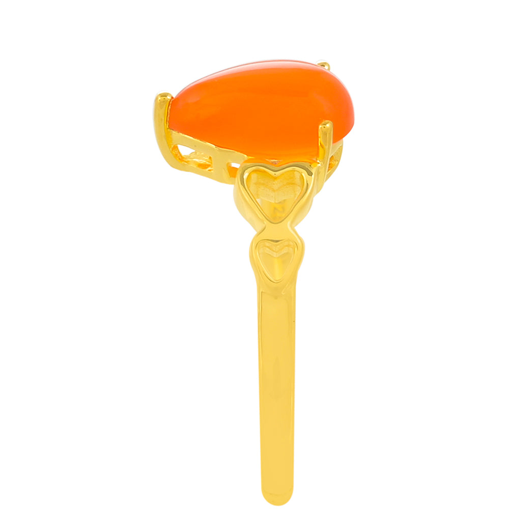 Goldplattierter Silberring mit Karneol