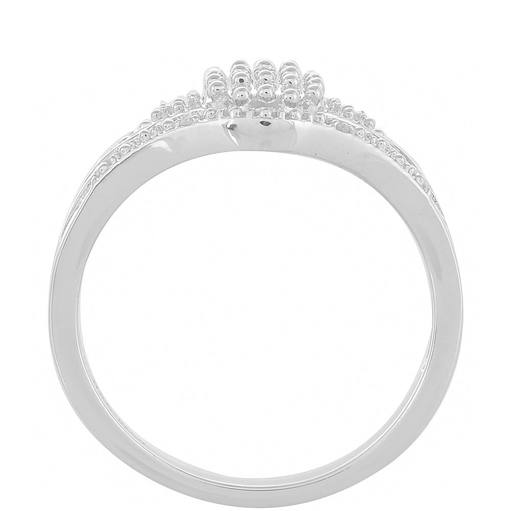 Silberring mit blauem Diamant und weißem Diamant