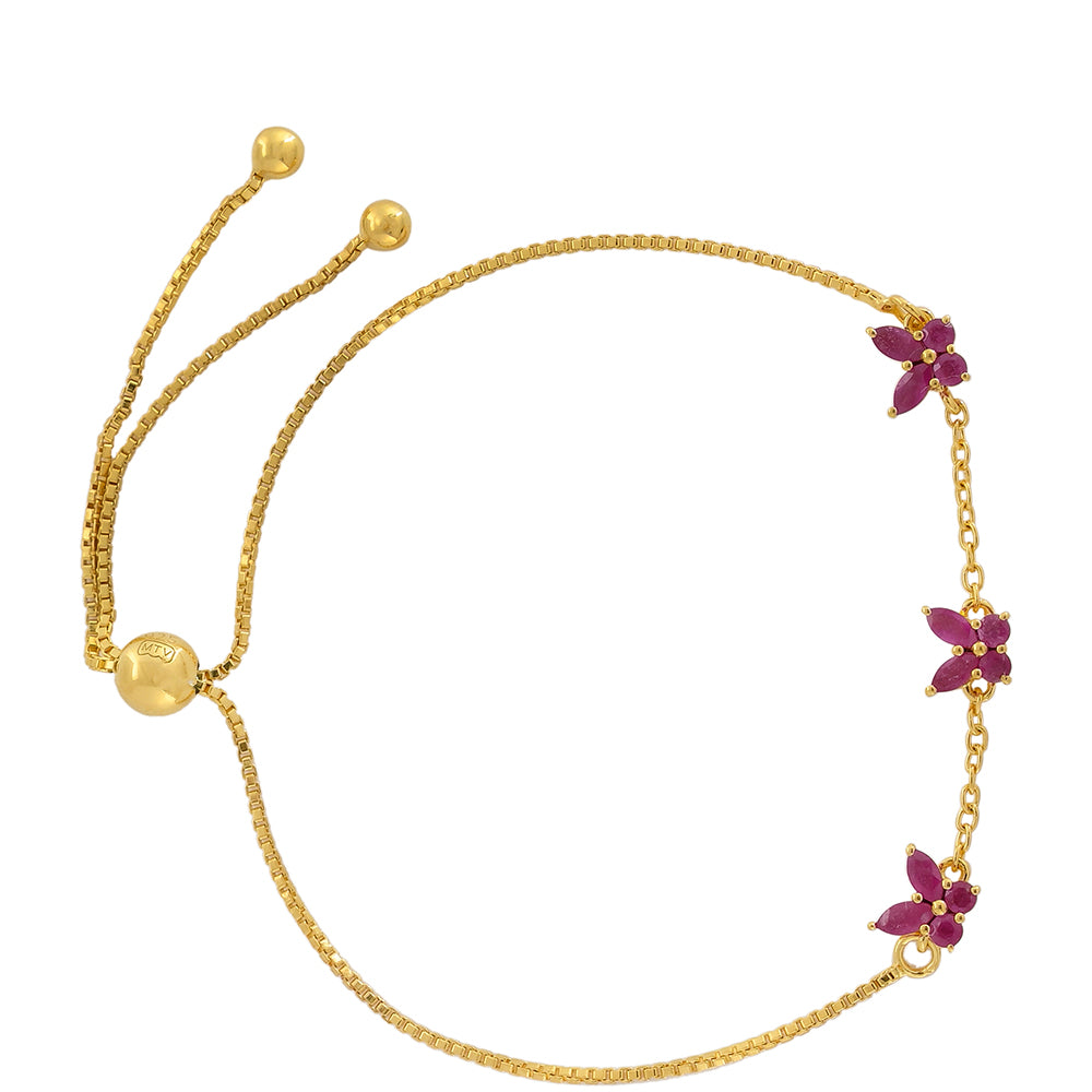 Goldplattiertes Silberarmband mit Thai Rubin 2