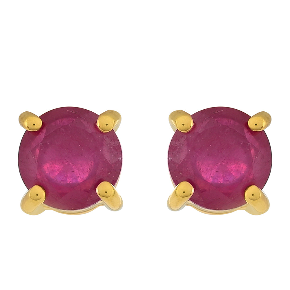 Goldplattierte Silberohrringe mit Thai Rubin