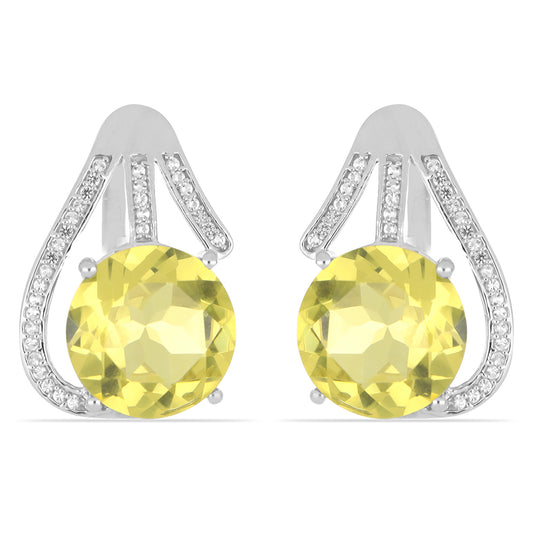 Silberohrringe mit künstlich hergestelltem Diaspor und weißem Topas