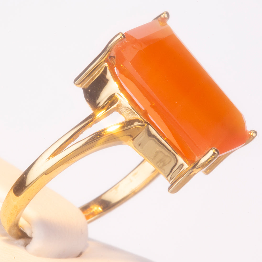 Goldplattierter Silberring mit Karneol