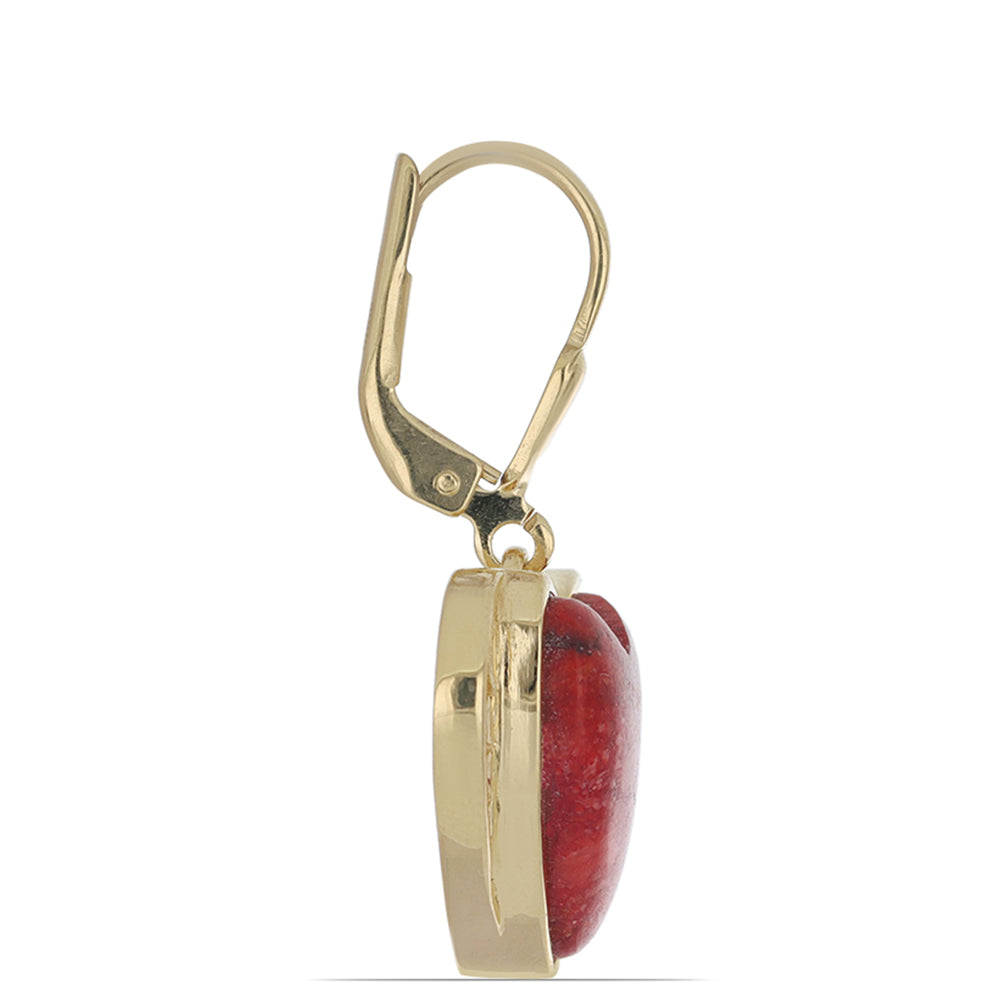Goldplattierte Silberohrringe mit roter Schwammkoralle 2
