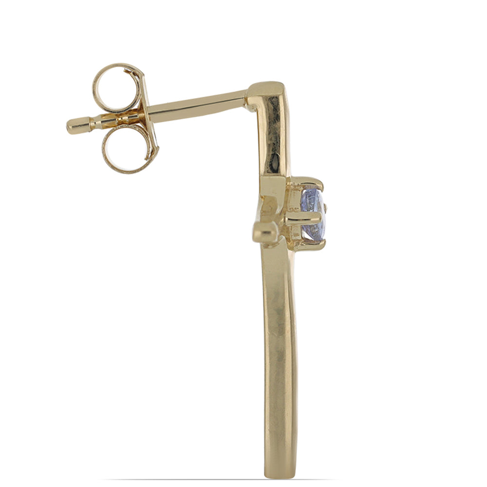 Goldplattierte Silberohrringe mit Tansanit