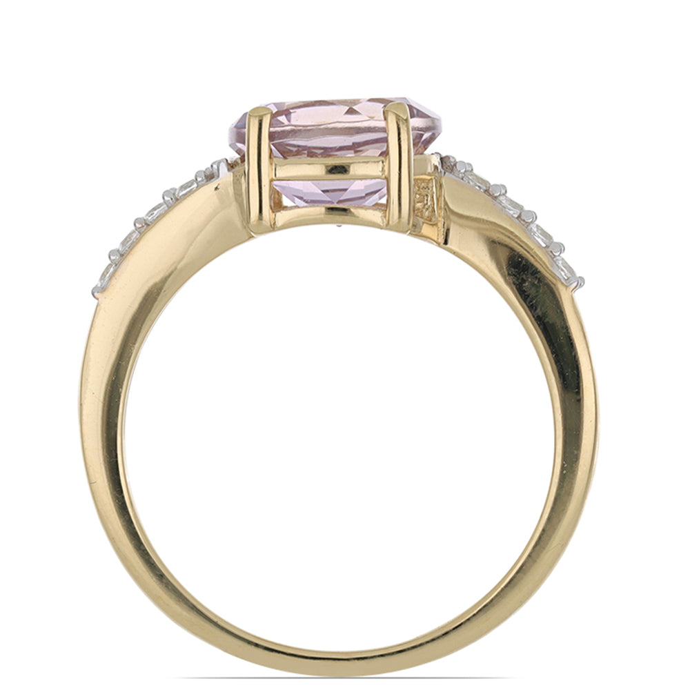 Goldplattierter Silberring mit Amethyst und weißem Topas 3