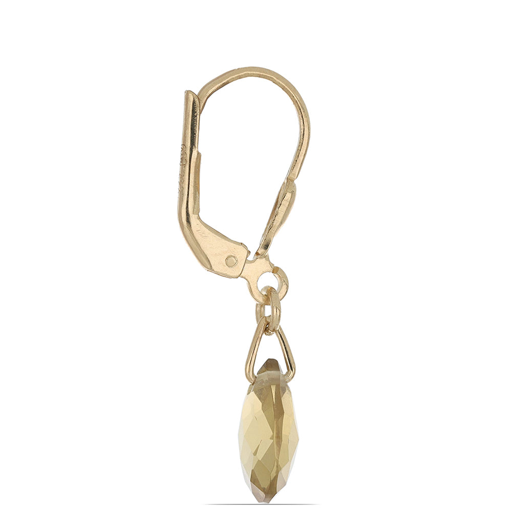 Goldplattierte Silberohrringe mit Cognac-Quarz