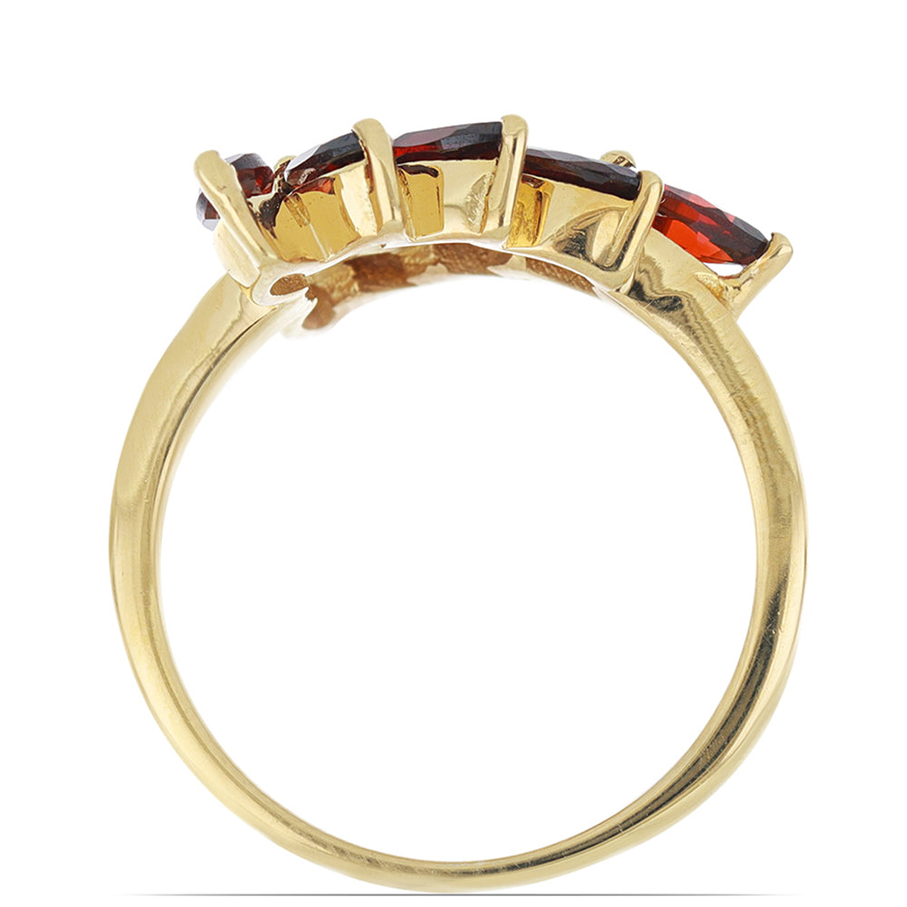 Goldplattierter Silberring mit Barton Granat