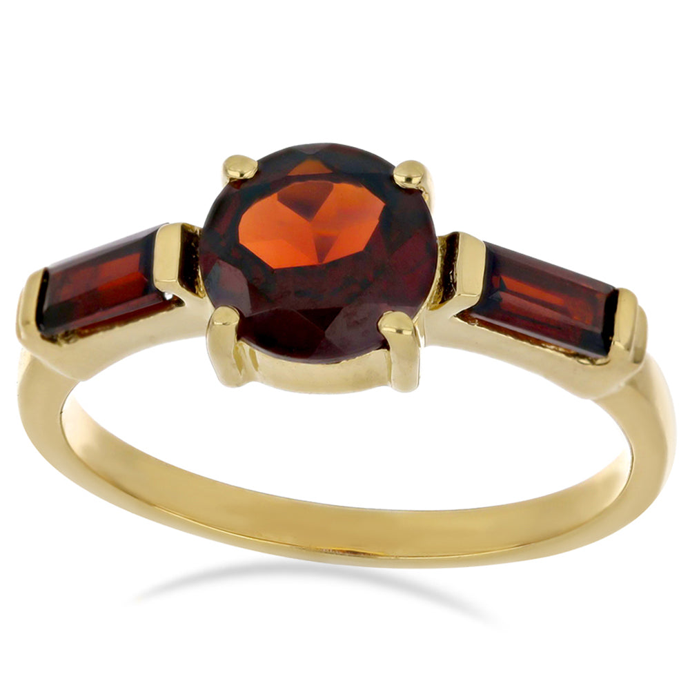 Goldplattierter Silberring mit Barton Granat 1
