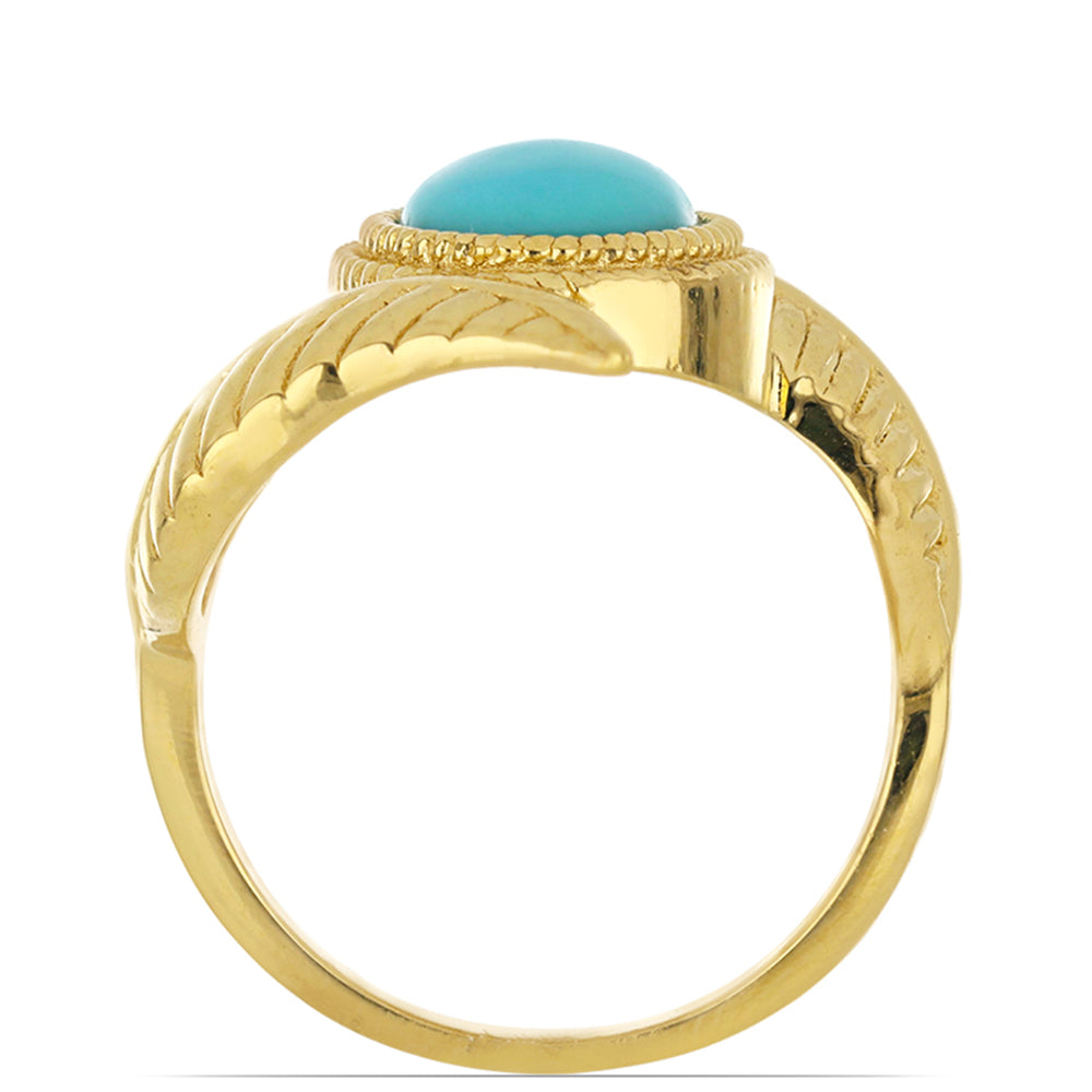 Goldplattierter Silberring mit Dornröschen Türkis