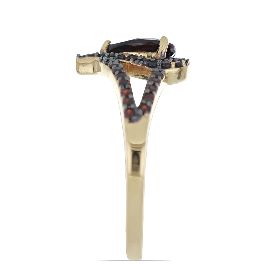 Goldplattierter Silberring mit Barton Granat