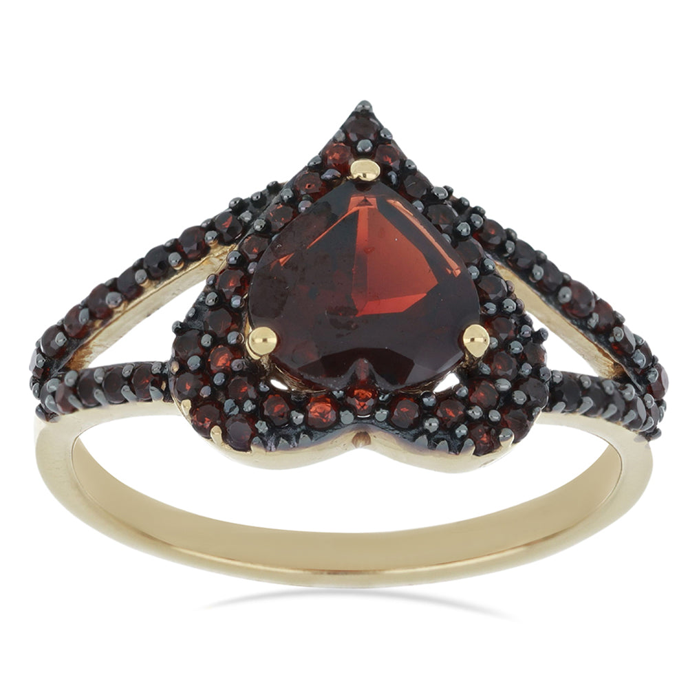 Goldplattierter Silberring mit Barton Granat