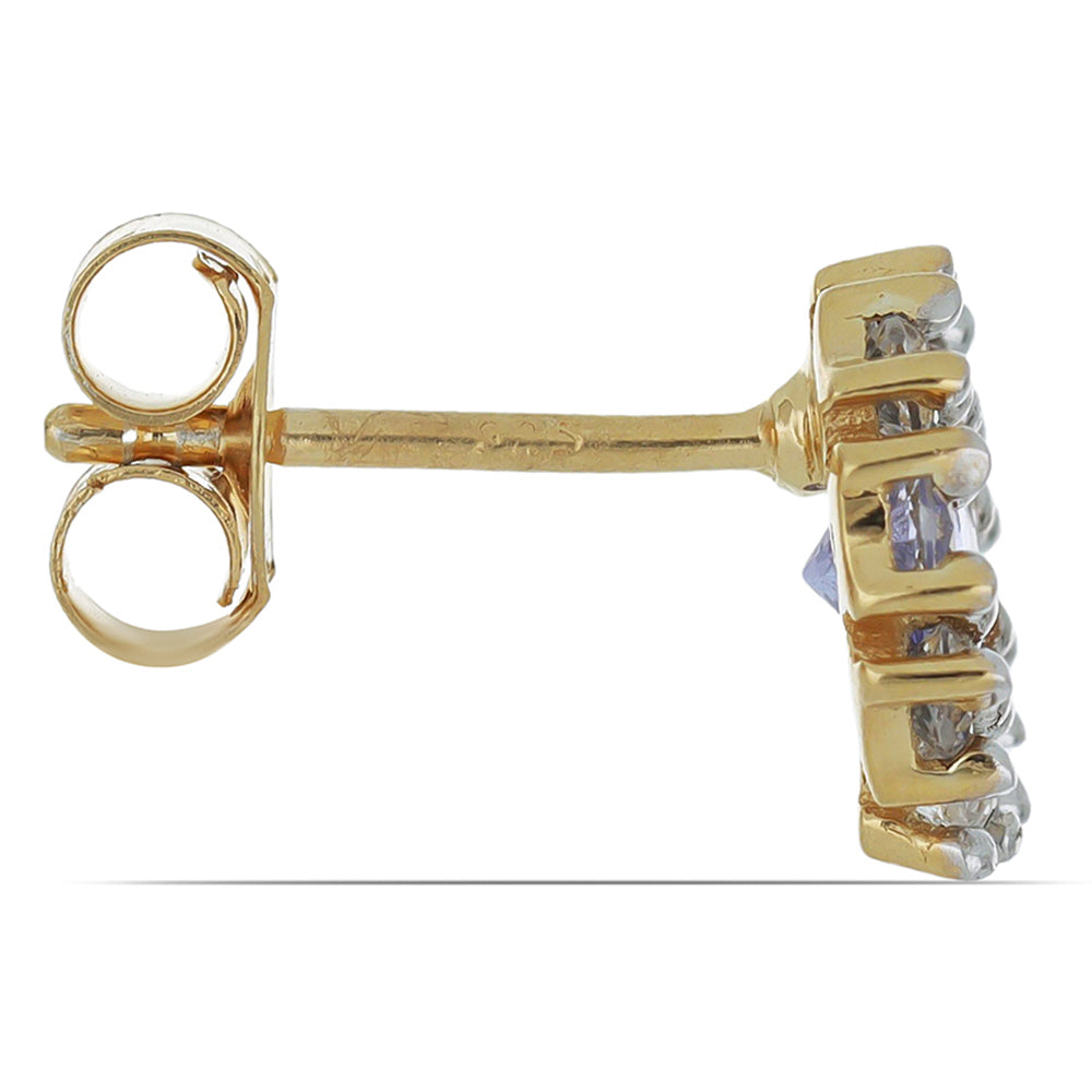 Goldplattierte Silberohrringe mit Tansanit und weißem Topas