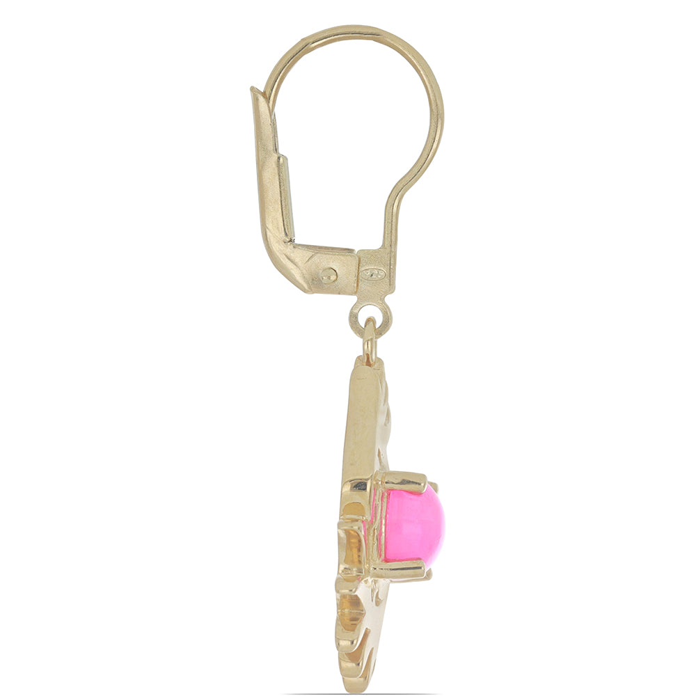 Goldplattierte Silberohrringe mit rosa Opal aus Lega Dembi 2