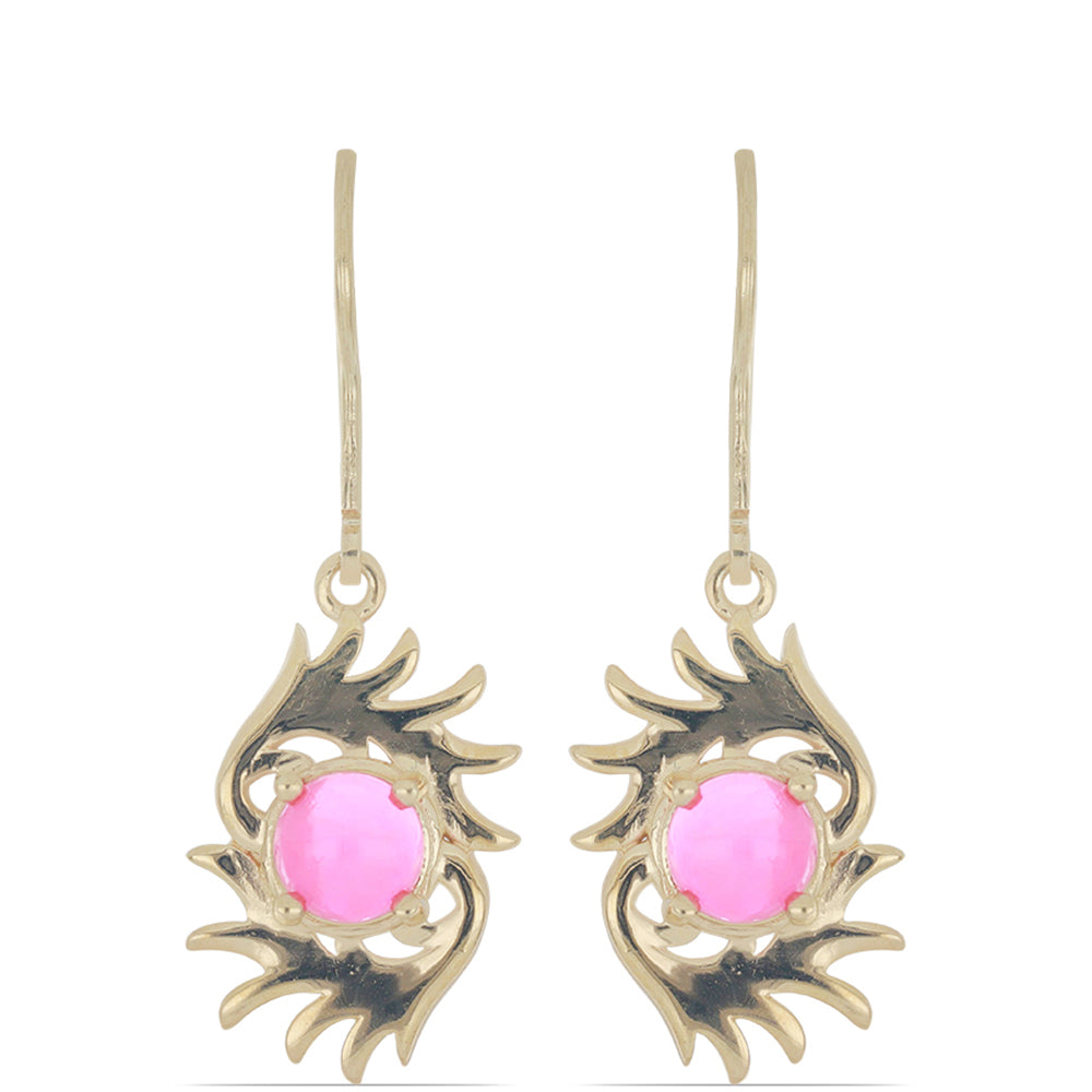 Goldplattierte Silberohrringe mit rosa Opal aus Lega Dembi