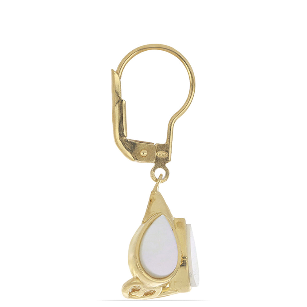 Goldplattierte Silberohrringe mit Perlmutt 2