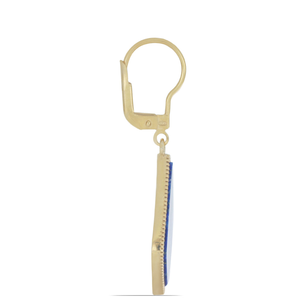 Goldplattierte Silberohrringe mit Lapislazuli aus Badakhshan