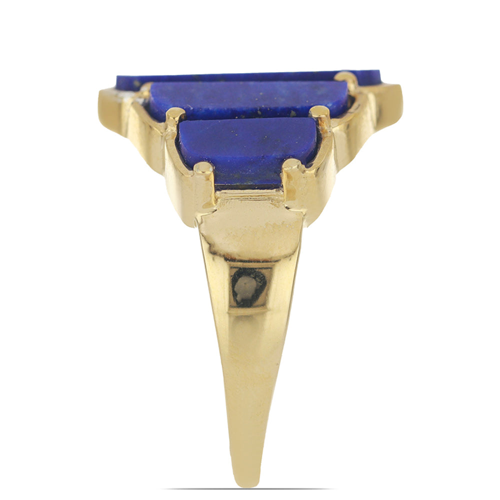 Goldplattierter Silberring mit Lapislazuli aus Badakhshan