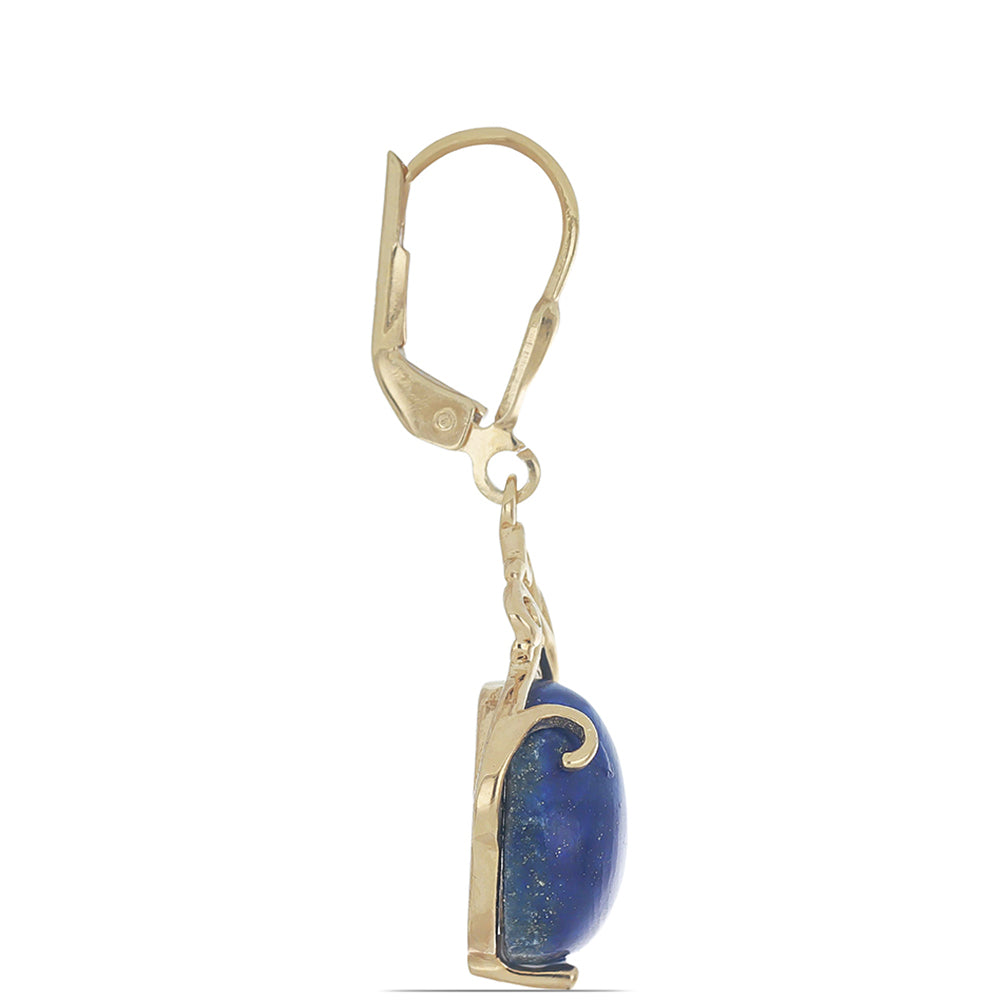Goldplattierte Silberohrringe mit Lapislazuli aus Badakhshan