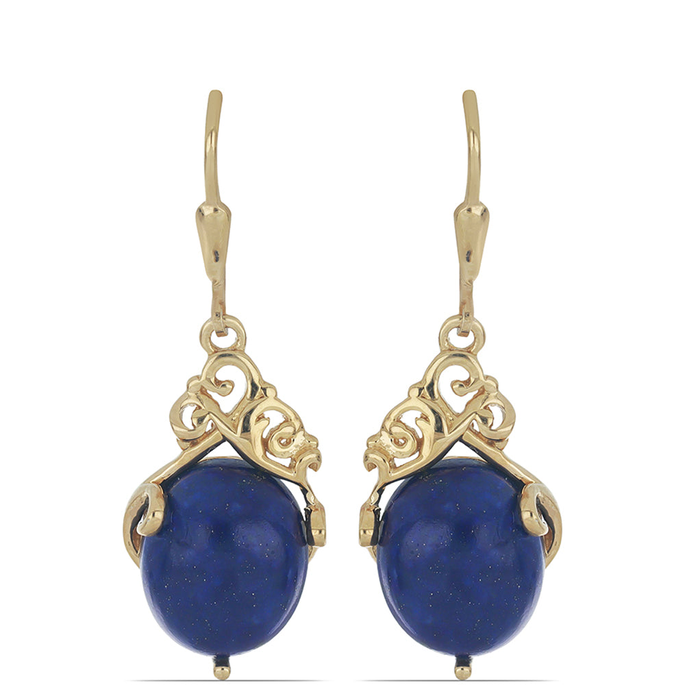 Goldplattierte Silberohrringe mit Lapislazuli aus Badakhshan 1
