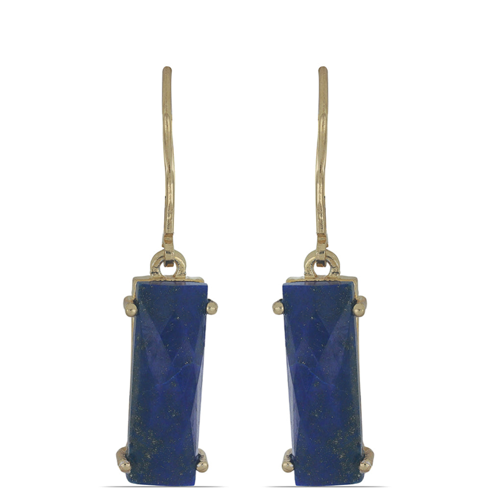 Goldplattierte Silberohrringe mit Lapislazuli aus Badakhshan