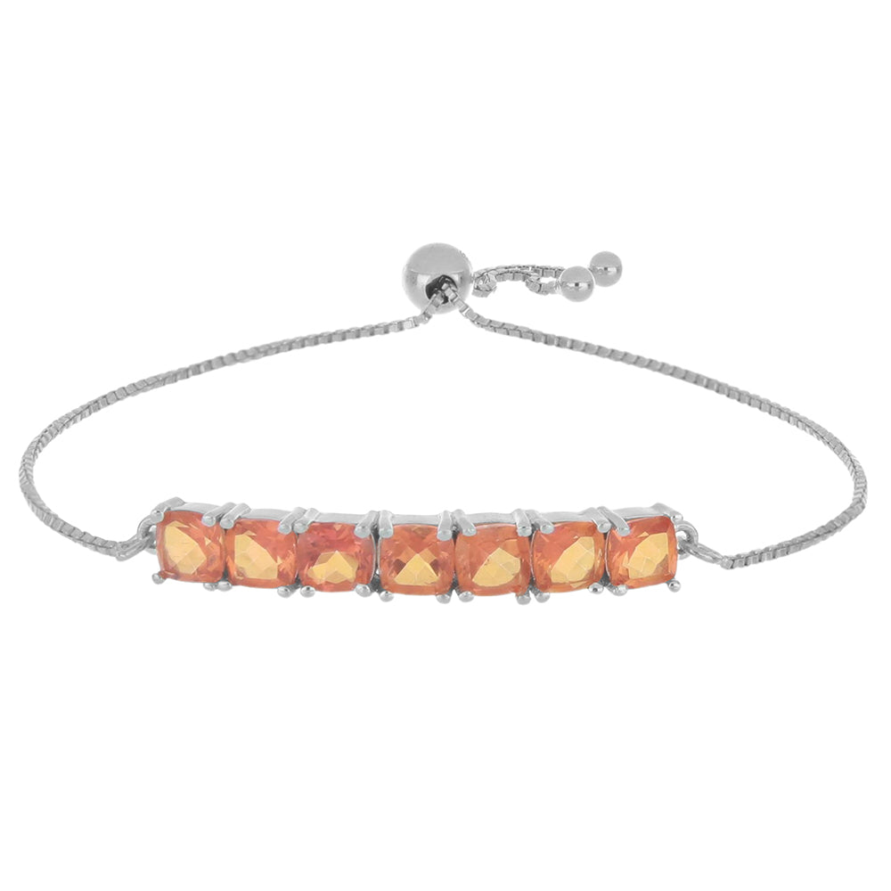 Silberarmband mit Padparadscha Quarz