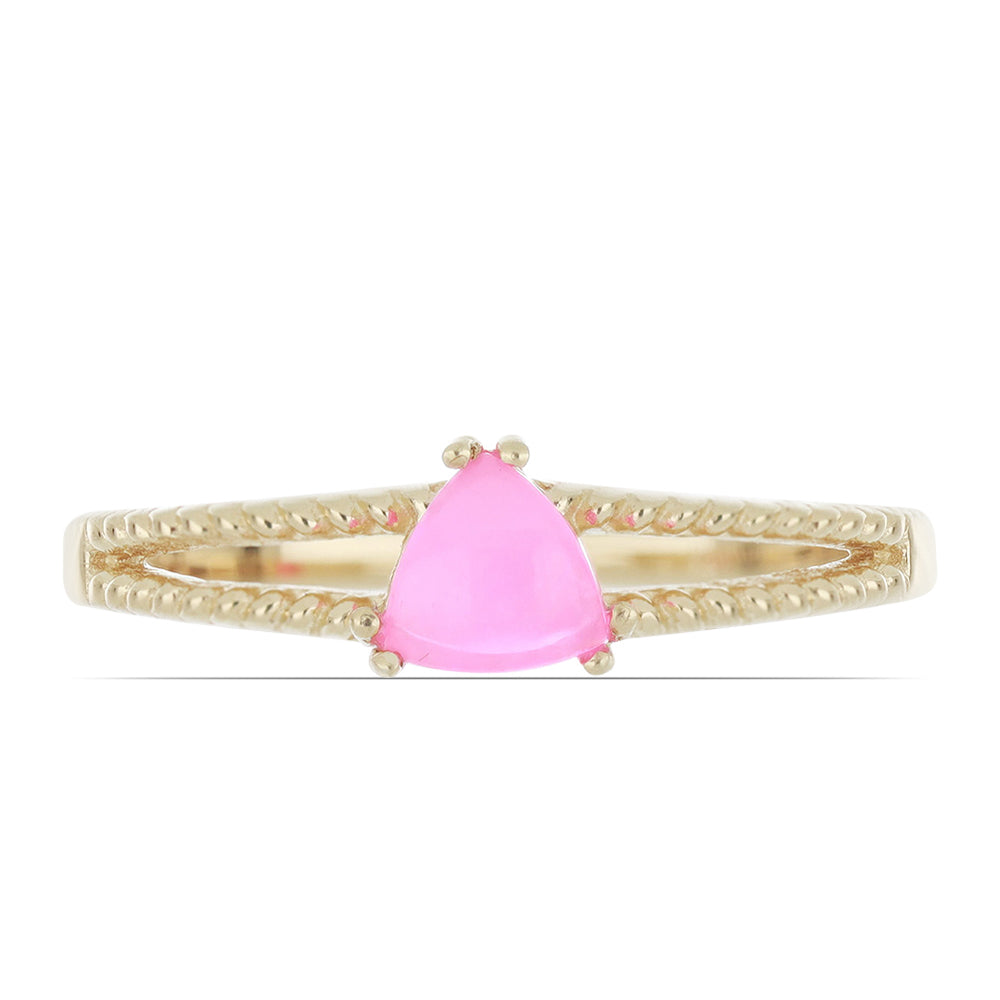 Goldplattierter Silberring mit rosa Opal aus Lega Dembi