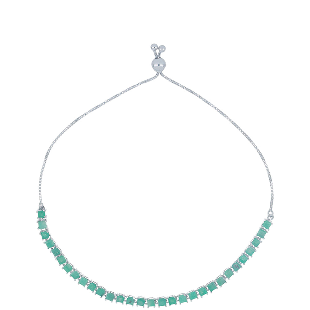 Silberarmband mit brasilianischem Smaragd
