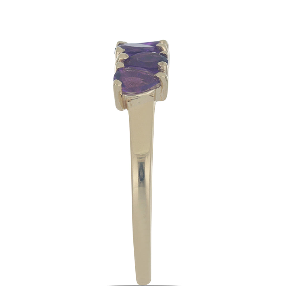 Goldplattierter Silberring mit sambischem Amethyst