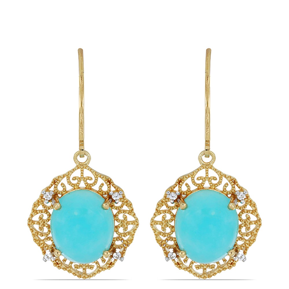 Goldplattierte Silberohrringe mit weißem Topas