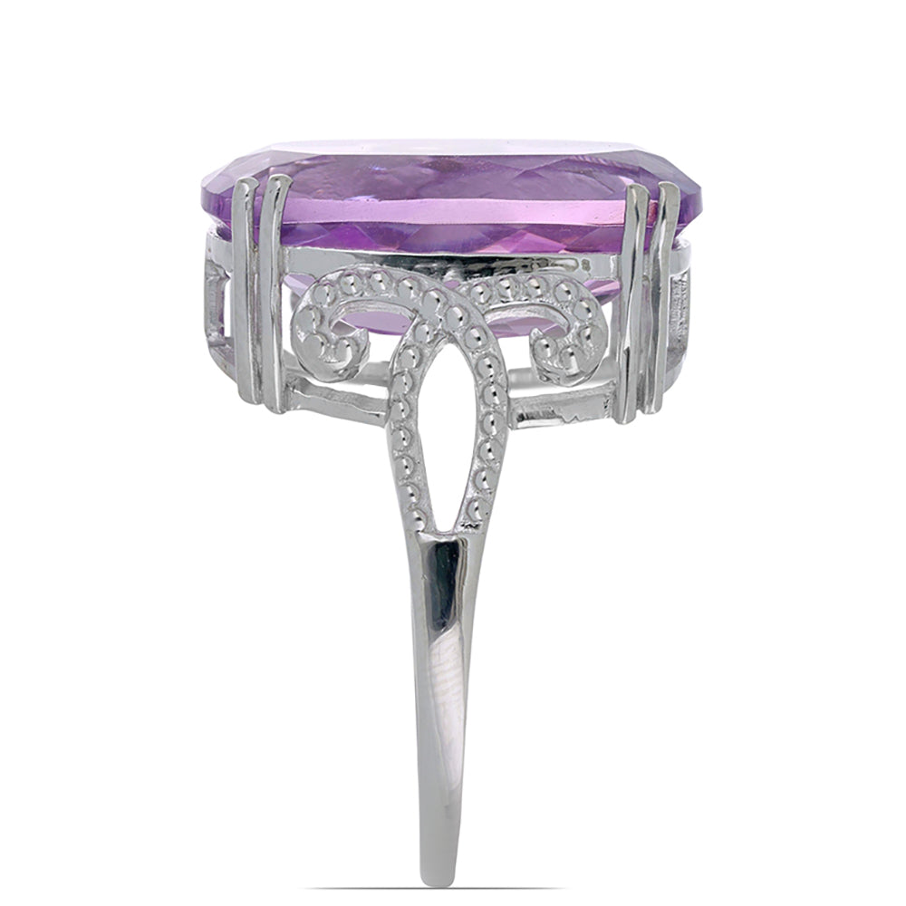 Silberring mit Rose De France Amethyst