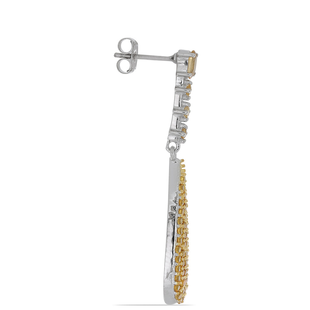 Silberohrringe mit Zitrin aus dem Ural