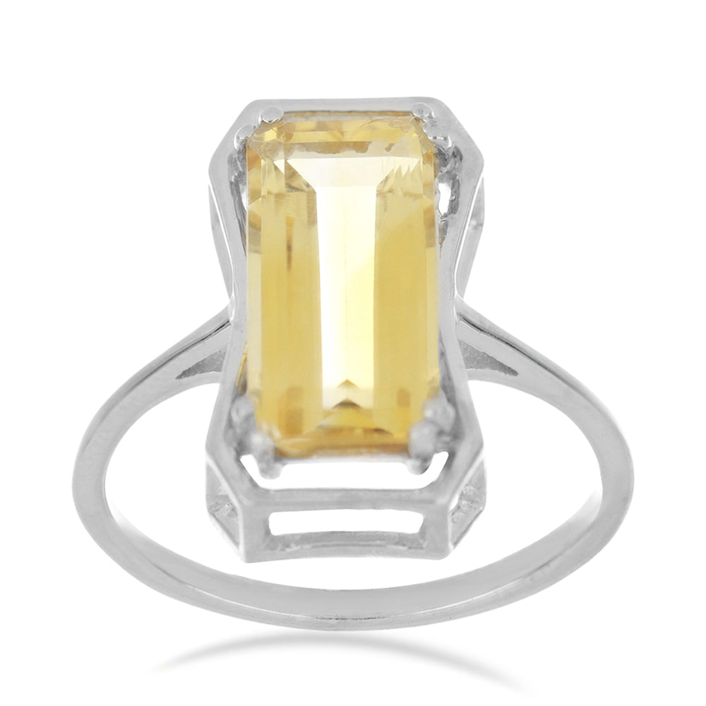 Silberring mit Zitrin aus dem Ural