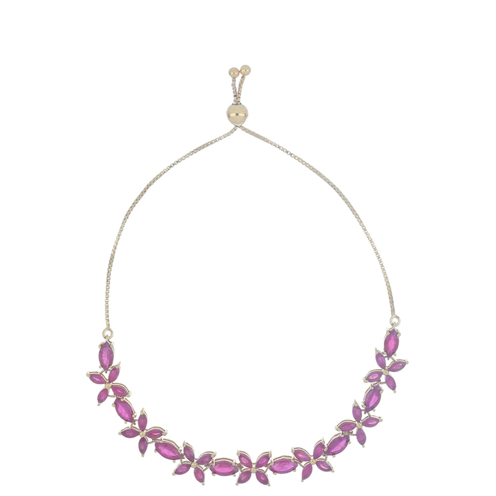 Goldplattiertes Silberarmband mit Rubin aus Madagaskar 1