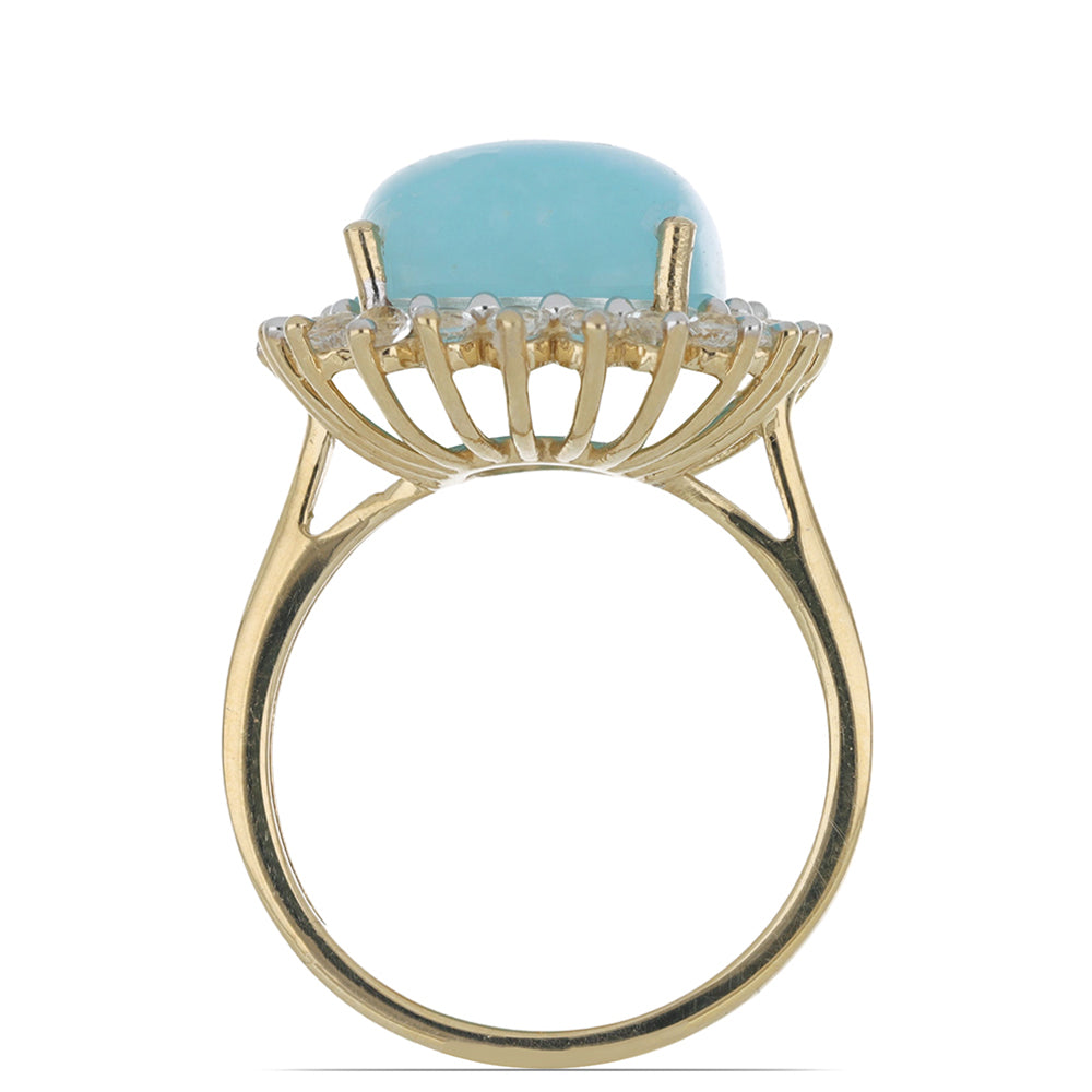 Goldplattierter Silberring mit weißem Topas