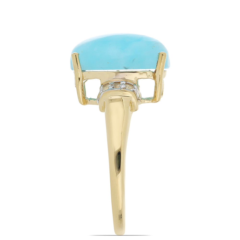 Goldplattierter Silberring mit weißem Topas