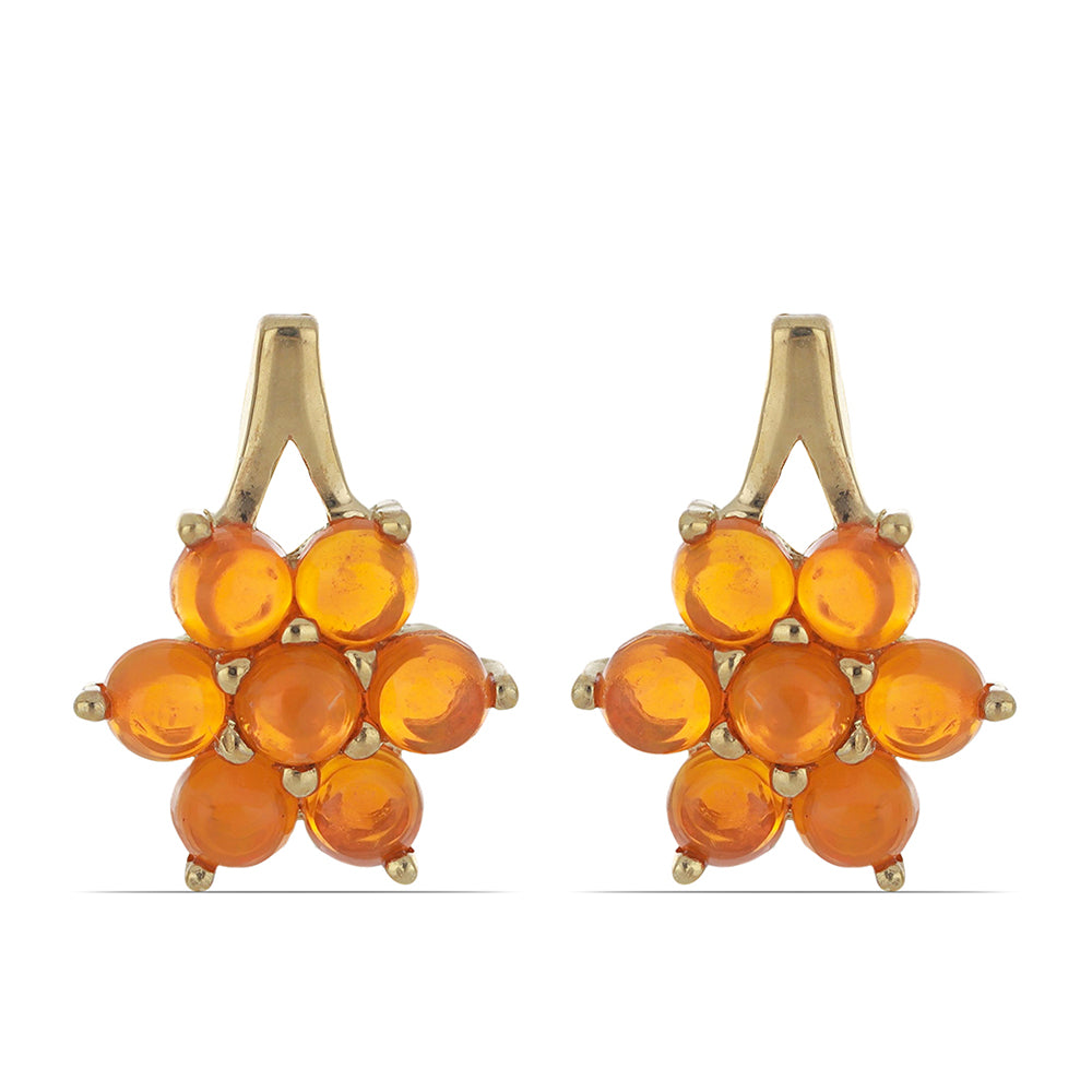 Goldplattierte Silberohrringe mit orangefarbenem Opal aus Lega Dembi 1