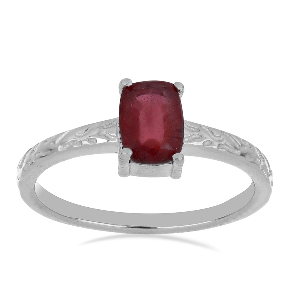 Silberring mit Rubin aus Madagaskar