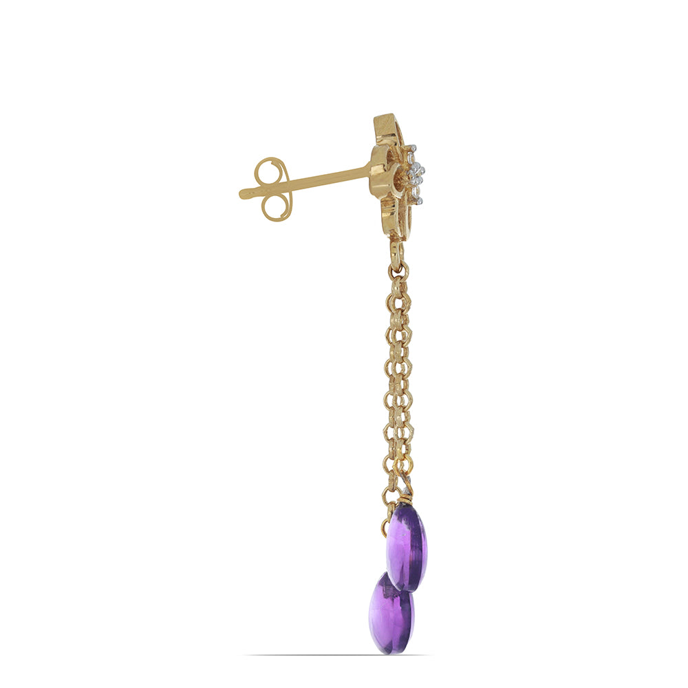 Goldplattierte Silberohrringe mit Amethyst aus Vera Cruz und weißem Topas