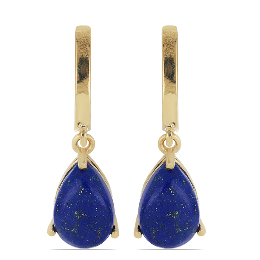 Goldplattierte Silberohrringe mit Lapislazuli aus Badakhshan