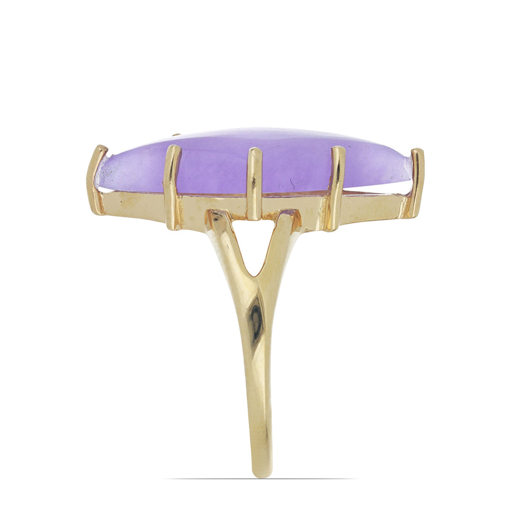 Goldplattierter Silberring mit lavendelfarbenem Jadeit aus Marsden River