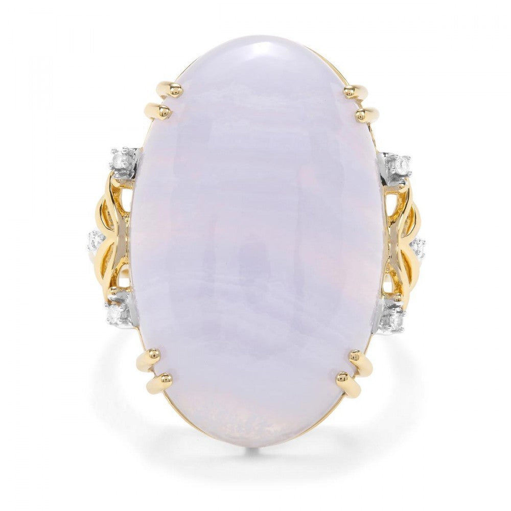 Goldplattierter Silberring mit lavendelfarbenem Jadeit aus Marsden River