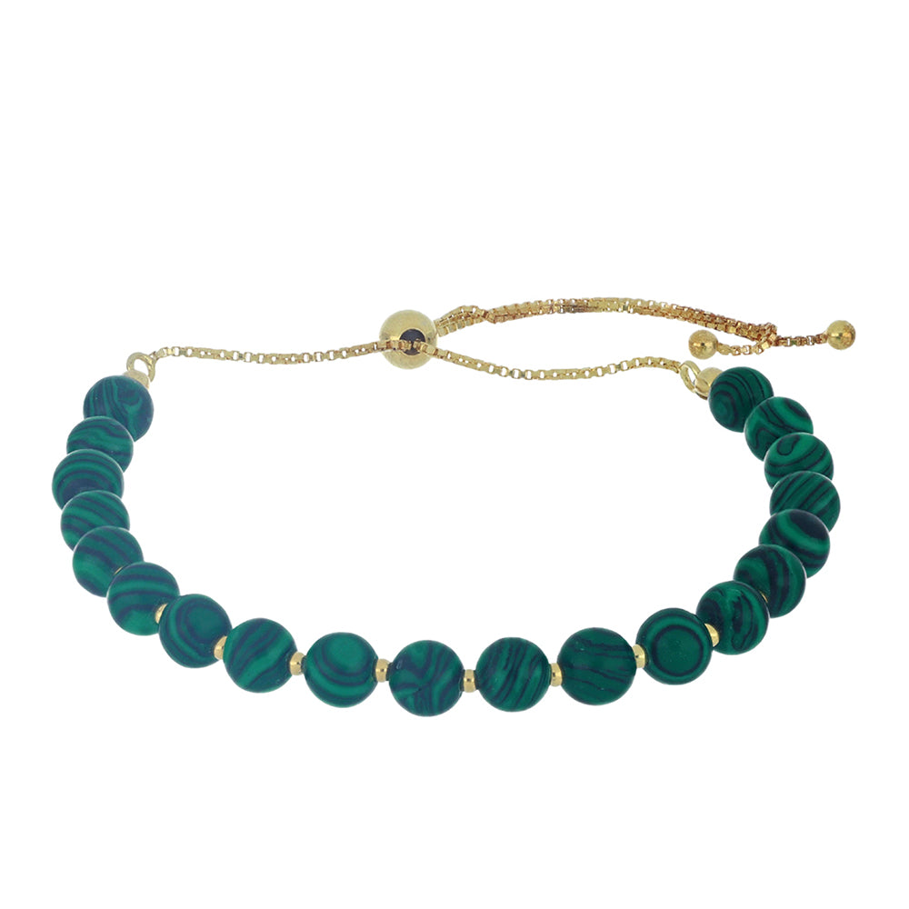 Goldplattiertes Silberarmband mit Wales Malachit