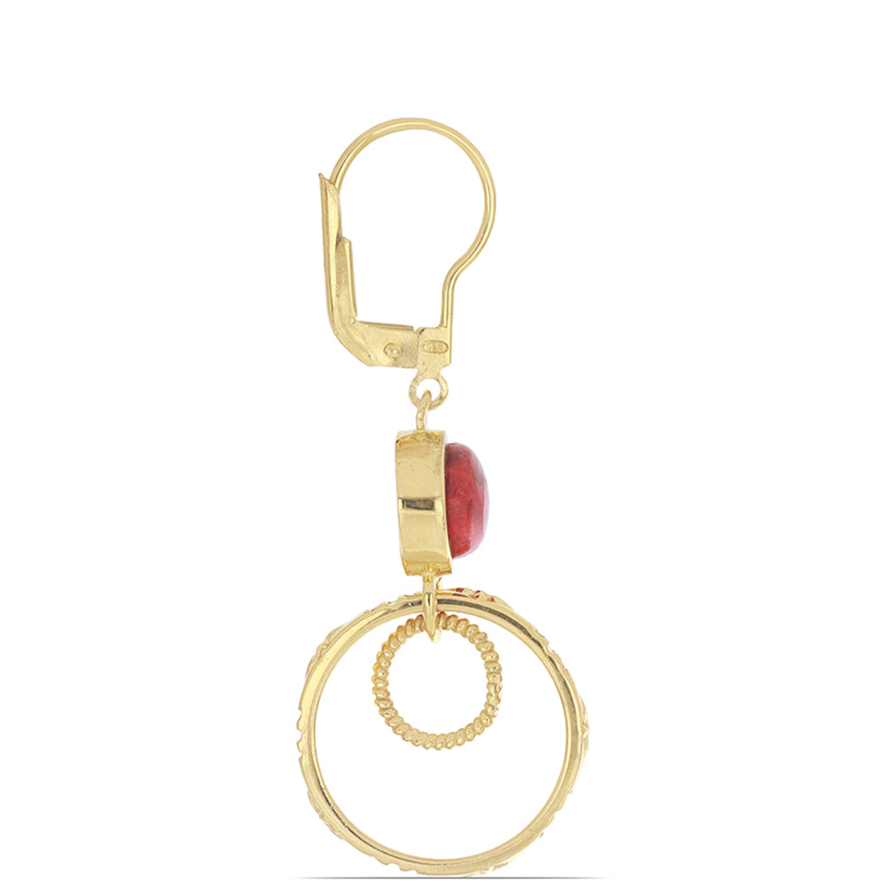 Goldplattierte Silberohrringe mit roter Schwammkoralle 2