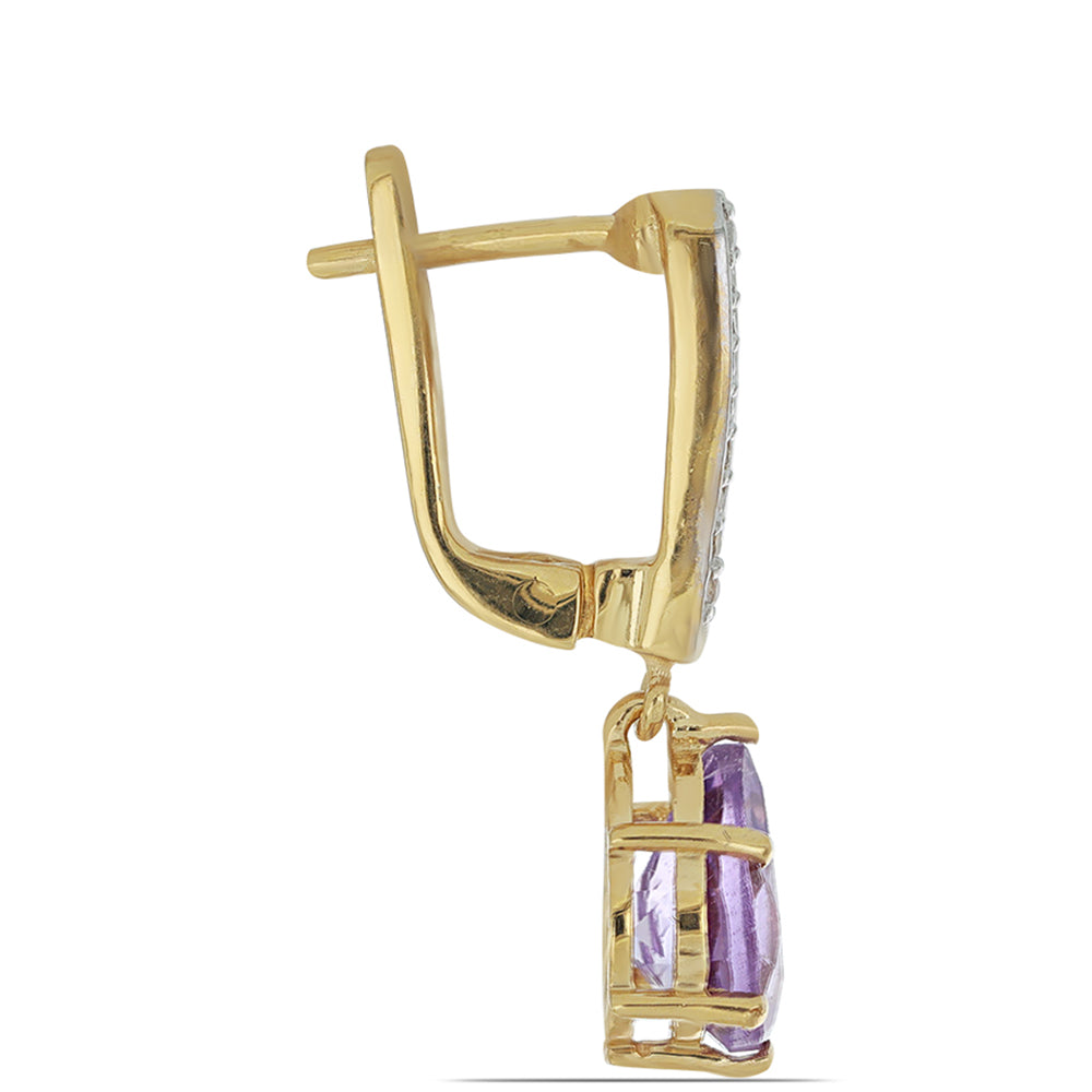 Goldplattierte Silberohrringe mit Amethyst aus Vera Cruz und weißem Topas 2